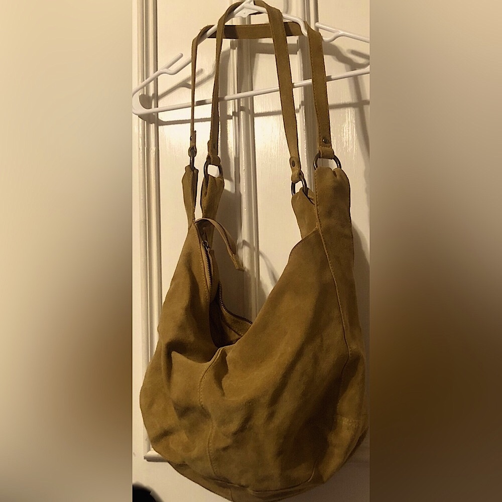 Free People Roma Suede Tote Bag Purse Bohemian Boho 100% Leather